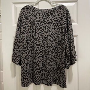 Amaryllis leopard print top size 1X women’s black and brown